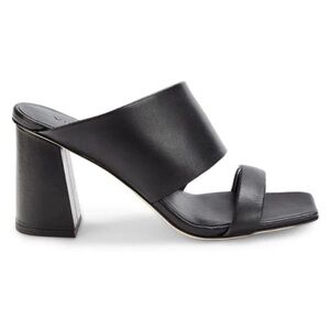 Vince nessia block heel black leather sandals